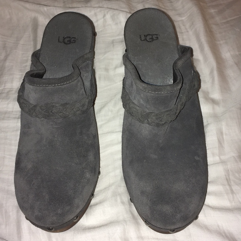 UGG grey suede clogs size 8